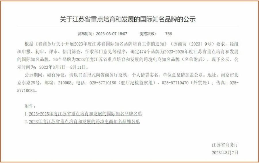 Another Honor! Fuqing Wood Industry Awarded ''Internationally Renowned Brand for Key Cultivation and Development in Jiangsu Province for 2023-2025''